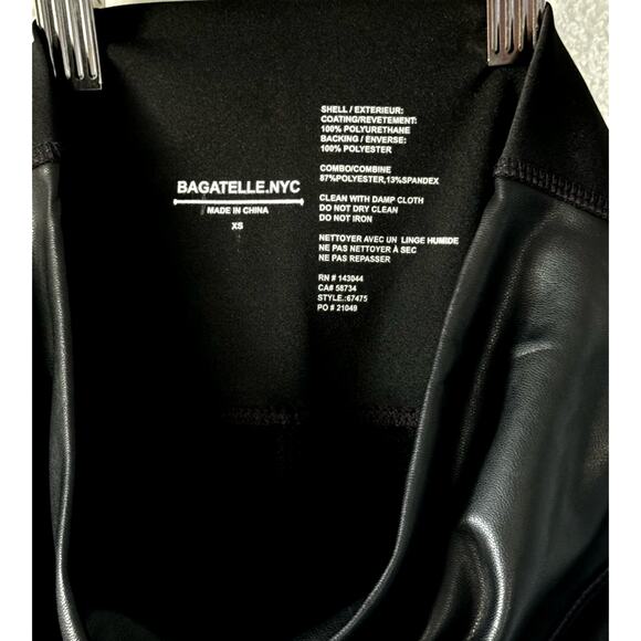 NEW Bagatelle NYC Womens XS Faux Leather Moto Leggings Black High Waist - Picture 10 of 10